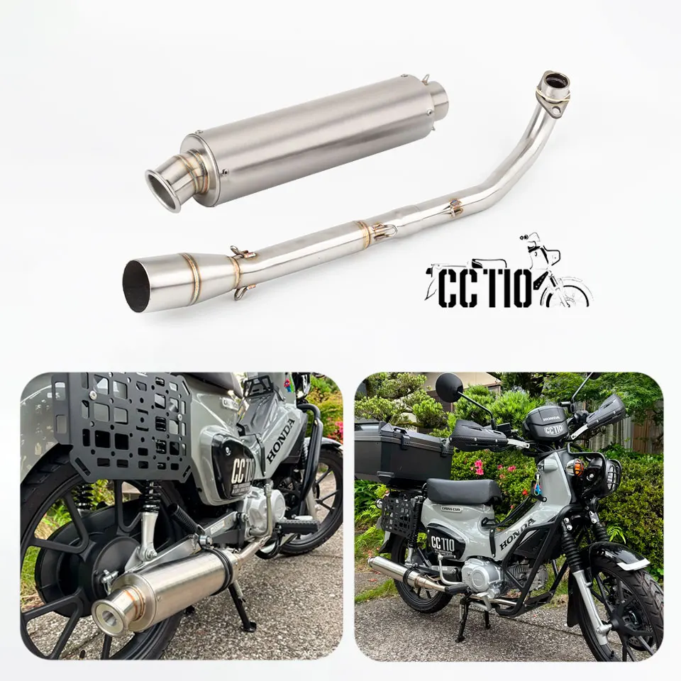 For Honda Cross Cub110 CC110 Muffler 2018 - 2023 Motorcycle Exhaust Escape Full Systems Modify Cub110 Front Pipe CC110 Exhaust