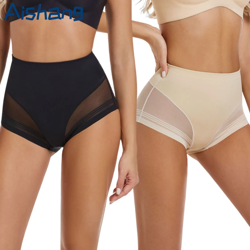 Aishang Damen Shapewear Höschen mit Mittelhohem Bund, Bauchkontrolle, Schlankheits-Slip, Netz-Formwäsche, Po-Lifter Unterwäsche