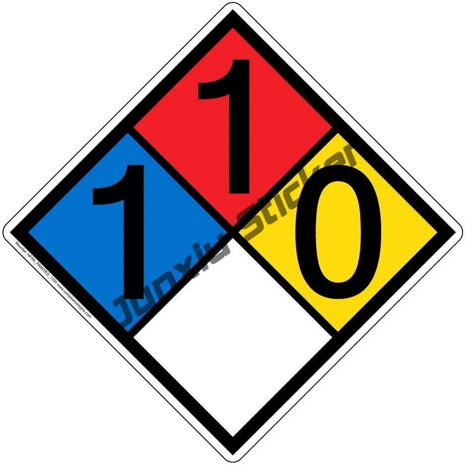 Accuform Hazard Class 3, Flamable 2, Adhesive Viny Placard Decal Danger Material No Smoking Vinyl Water Proof Sticker