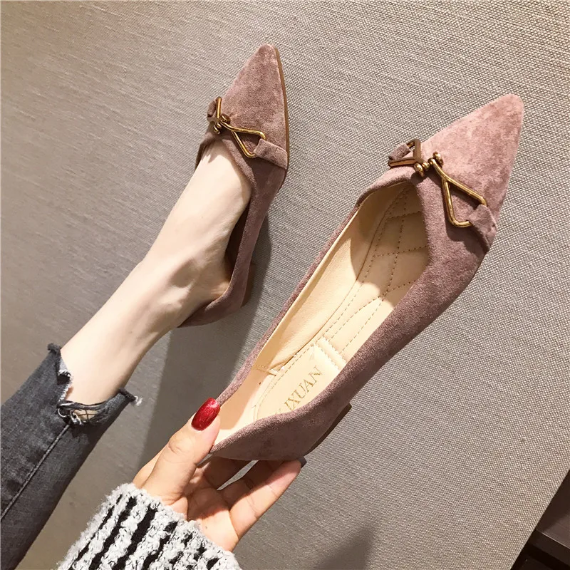 Women Black Flats Pointed Toe Pure Color Plus Small Size 31 32 33 Slip on Loafers Red Shoes for Girls Summer Spring Casual Shoes