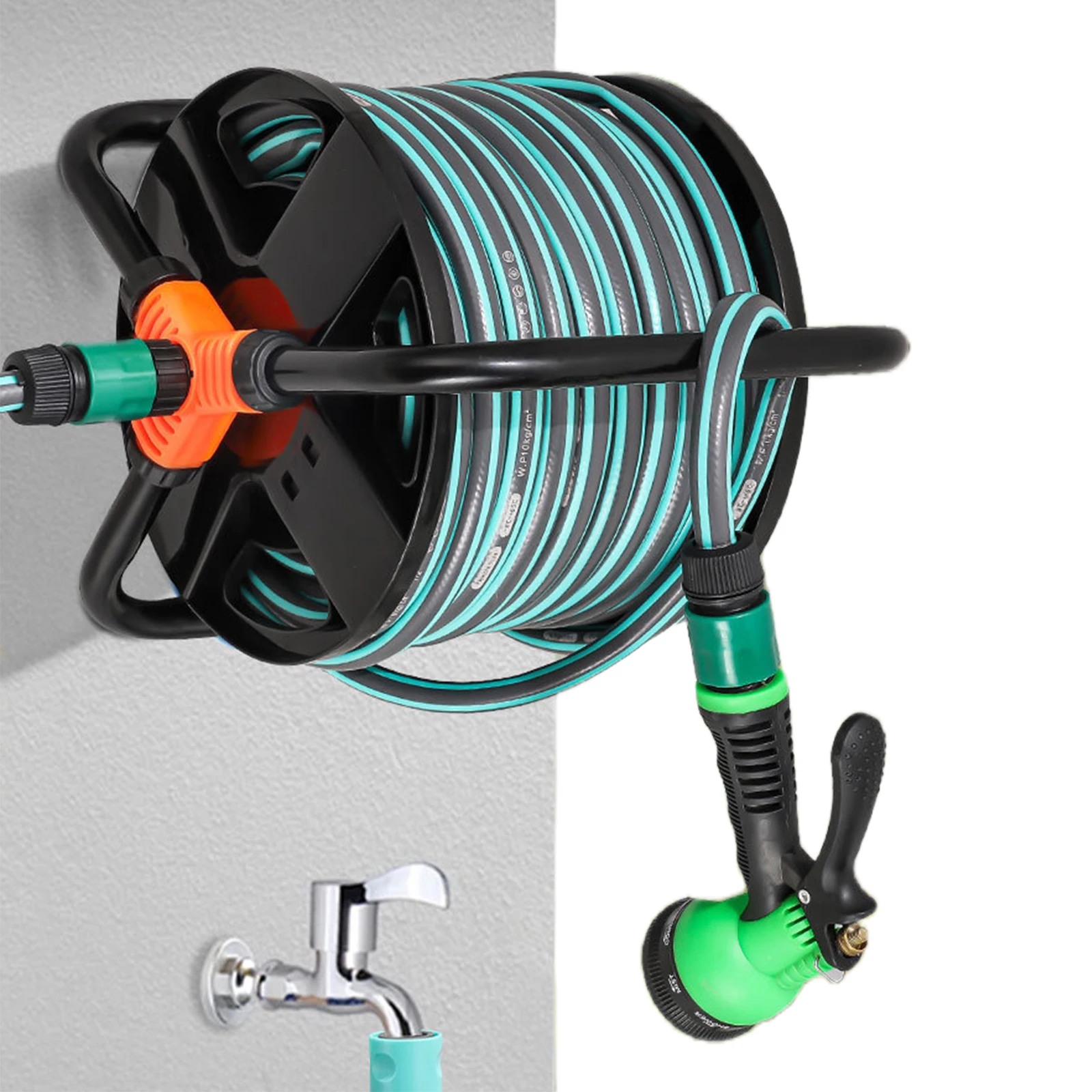 رف تخزين أنابيب المياه مقاوم للتآكل بكرة تخزين خرطوم المحمولة سقي خرطوم لف بكرة لتخزين خرطوم المرآب المنزلي