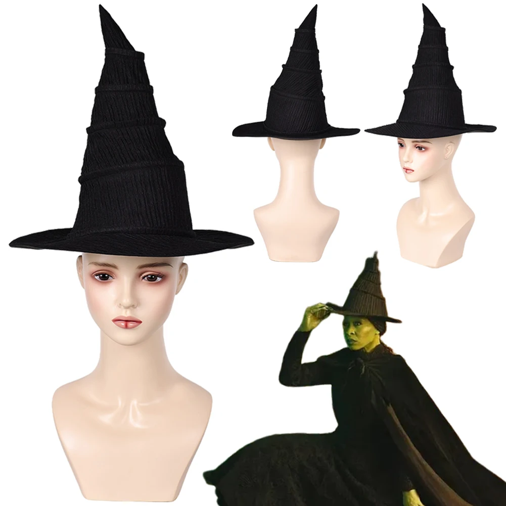 

Elphaba Cosplay Witch Hat 2024 Movie Wiked Disguise Fantasy Clothing Accessories Cap Halloween Carnival Fantasia Props Gifts