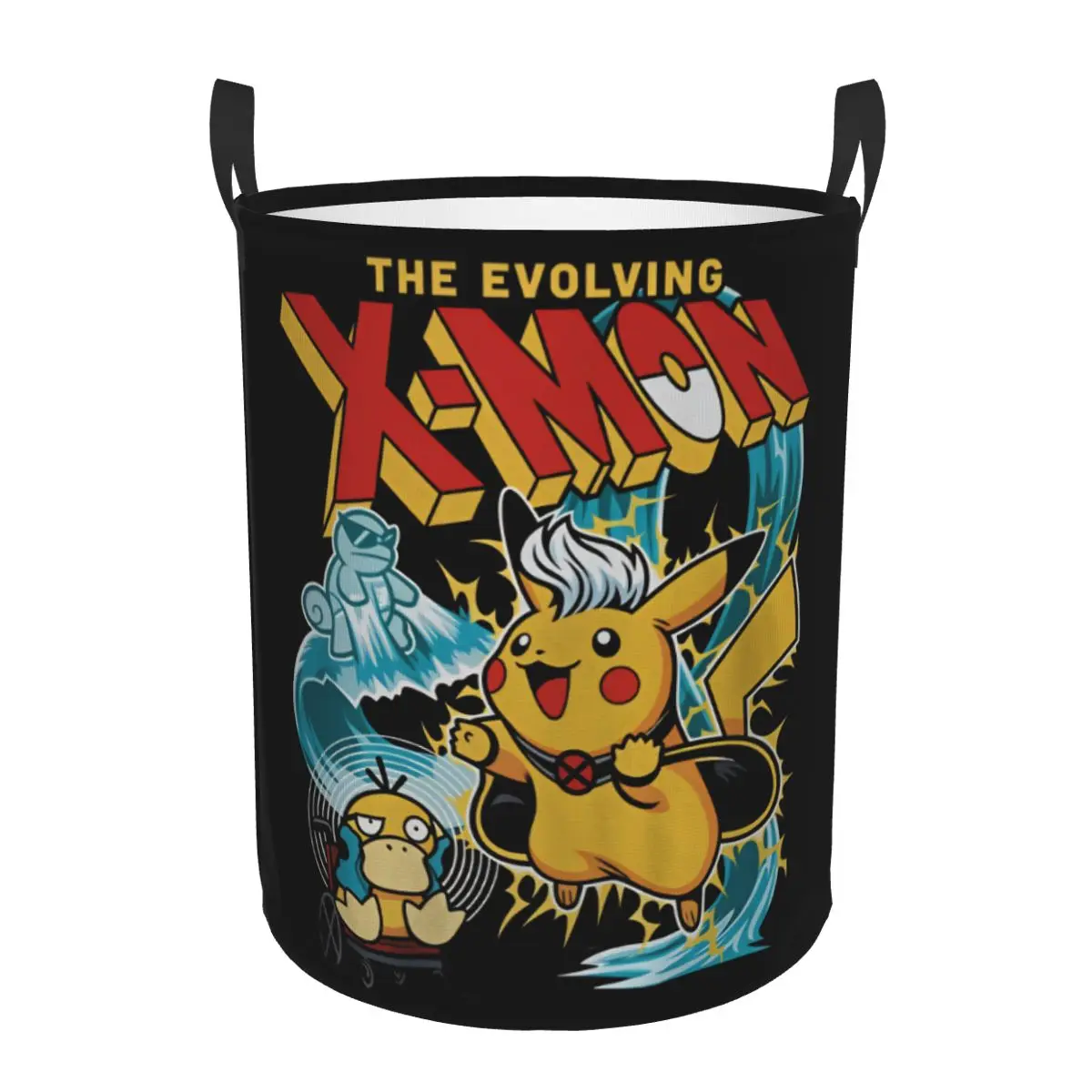 Panier à linge X-Mon Pokémon évoluant, grand panier de rangement, super-héros, dessin animé, anime, organisation du linge pour salon