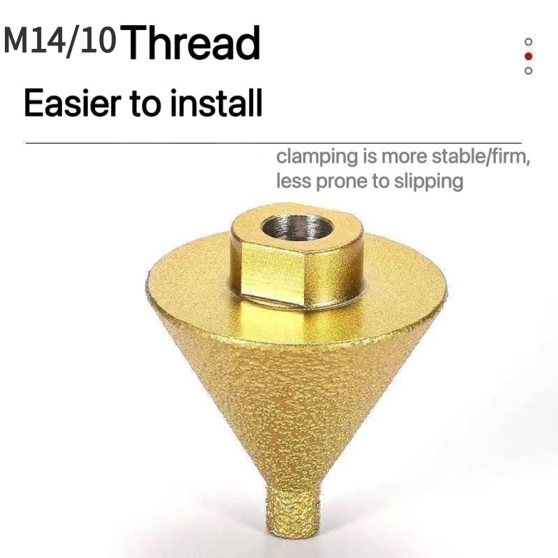 M14/10 алмазное сверло для снятия фаски, расширение отверстий, конус, резьба, шлифовка, полировка для фарфоровой плитки, инструменты для сверления мрамора
