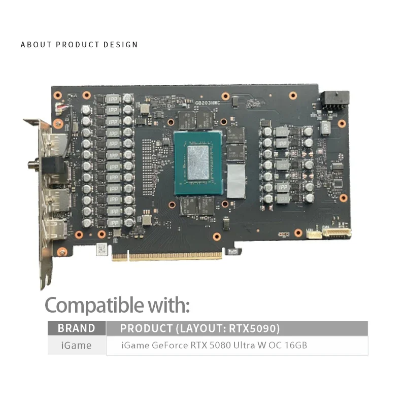Bykski N-IG5080ULOC-X GPU Block for Colorful IGame RTX 5080 Ultra W OC 16GB Graphics Card PC Water Cooling Copper Radiator