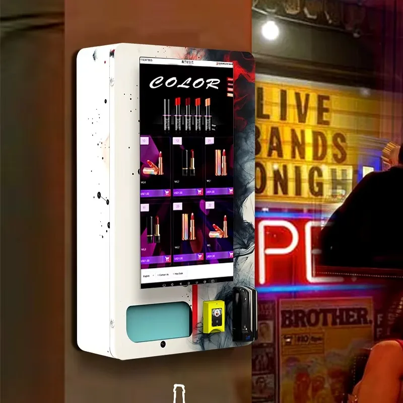 Tcg Game Card SIndoor Hanging Auto Dispenser 32 Inch Touchscreen Programmable Vending Kiosk for Bar Bottled Drinks Customized