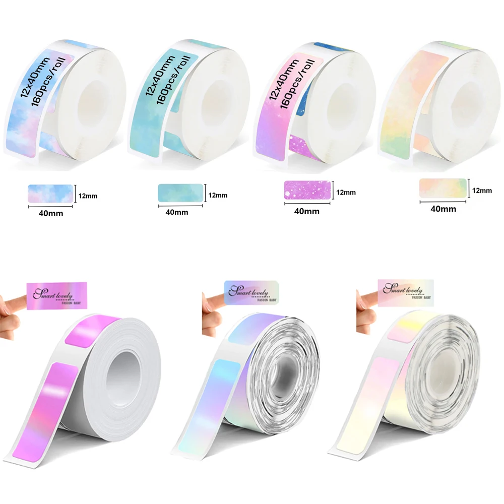 1Roll 12x40mm-160pcs Phomemo Q30 D30 D32 D35 Adhesive Label Maker Paper for Marklife P12 P15 Name Sticker Ticket Tag Note