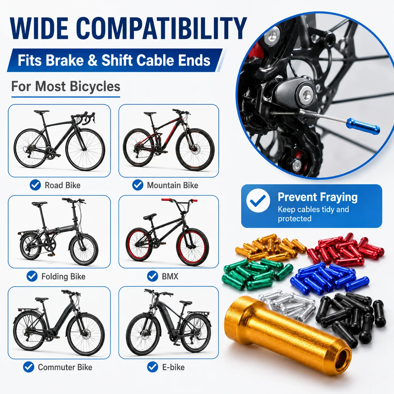 PINMOAP 100PCS Aluminum Bike Cable End Caps Bicycle Brake Derailleur Shift Wire Tips Crimp Caps for Road MTB Repair Parts Kit view 5