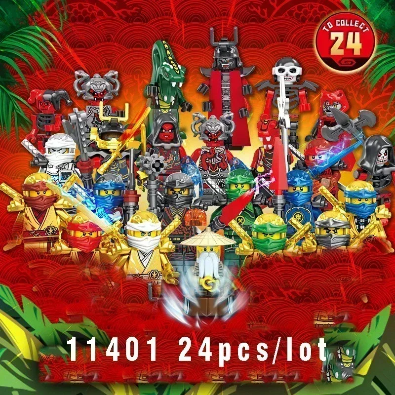 Hot Toys Anime Figuren 24 Stuks Ninjago Mini Figuurtjes Bouwblokken Speelgoed Mini Poppen Poppenfiguurtjes Blokken Kinderspeelgoed Verjaardagscadeau