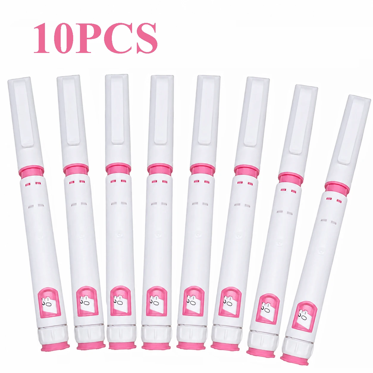 Pink 60IU Plastic Disposable Injection Pen Insulin Pen Magic Pen Tattoo Pen Suitable for 3ml Glass Cartridge