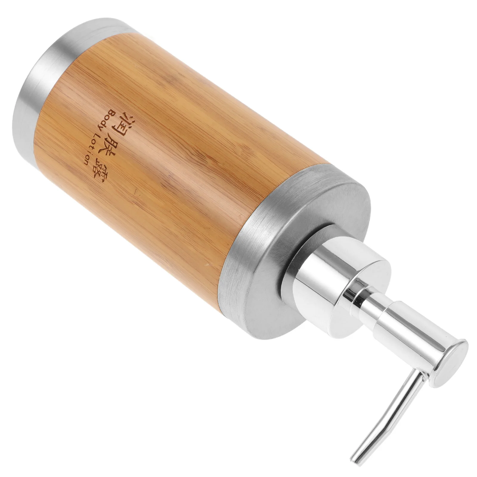 

250Ml Press-Type Dispenser Bottle Bamboo Plastic Stainless Steel Refillable Liquid Soap Lotion Shampoo Container For Bathroom