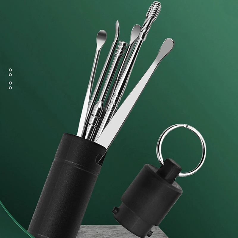 1/6 ชิ้น/เซ็ตทําความสะอาดหู EAR WAX Pickers สแตนเลสกําจัด Earpick Earwax Curette ช้อน EAR Care เครื่องมือทําความสะอาด