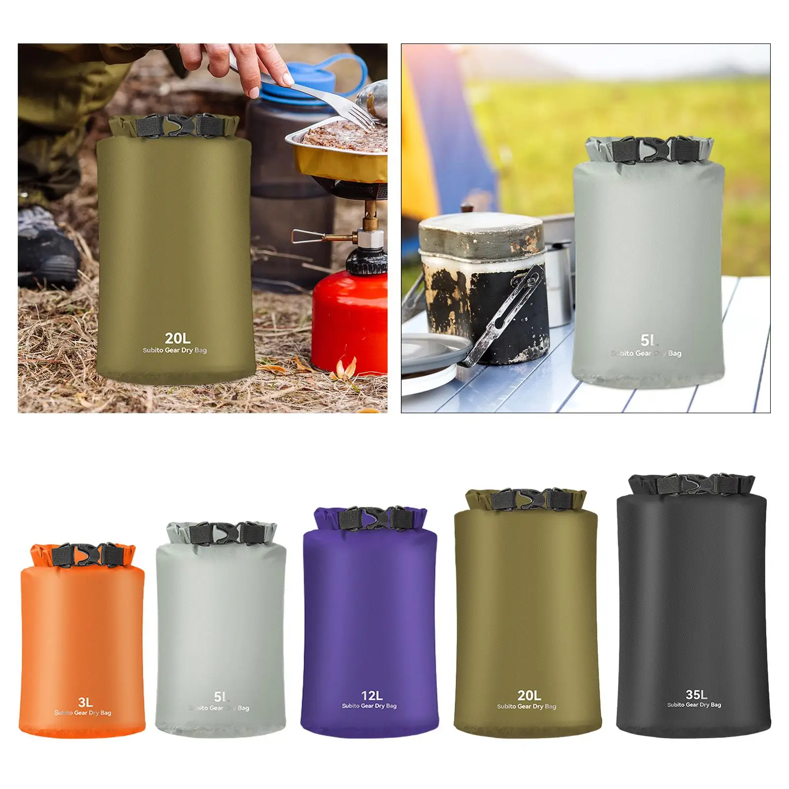 

Waterproof Pouch Lightweight Foldable Roll Top Dry Bag Outdoor Kayaking Swimming Beach Storage for Camping