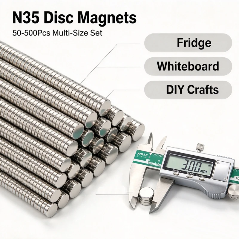 Multiple Sizes 3mm 50-500Pcs N35 Neodymium Disc Magnets, Round NdFeB Permanent Magnets, 3x1,3x2,3x2.5,3x3,3x4,3x5,3x6,3x10mm