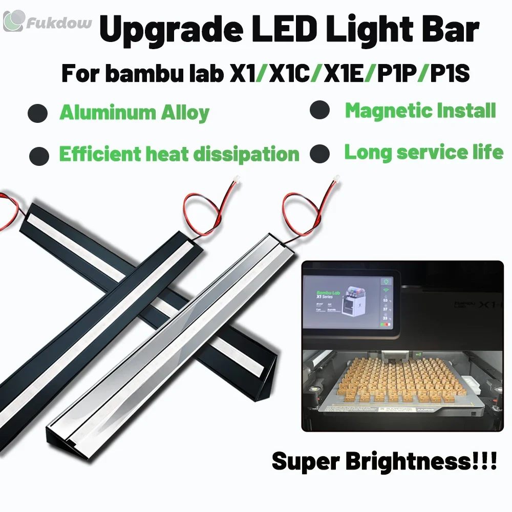 

For Bambu Lab LED Light Kit High Brightness Lighting Magnetic Install for Bambulab P1S/P1P/P/X1/X1C 3D printer Parts