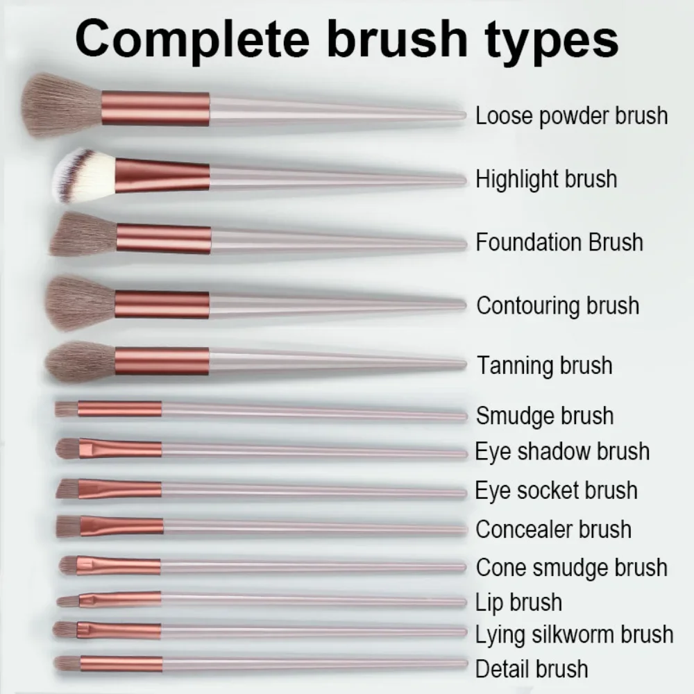 13Pcs Makeup Brush Set Make Up Concealer Brush Blush Powder Brush Eye Shadow Highlighter Foundation Brushs Cosmetic Beauty Tools