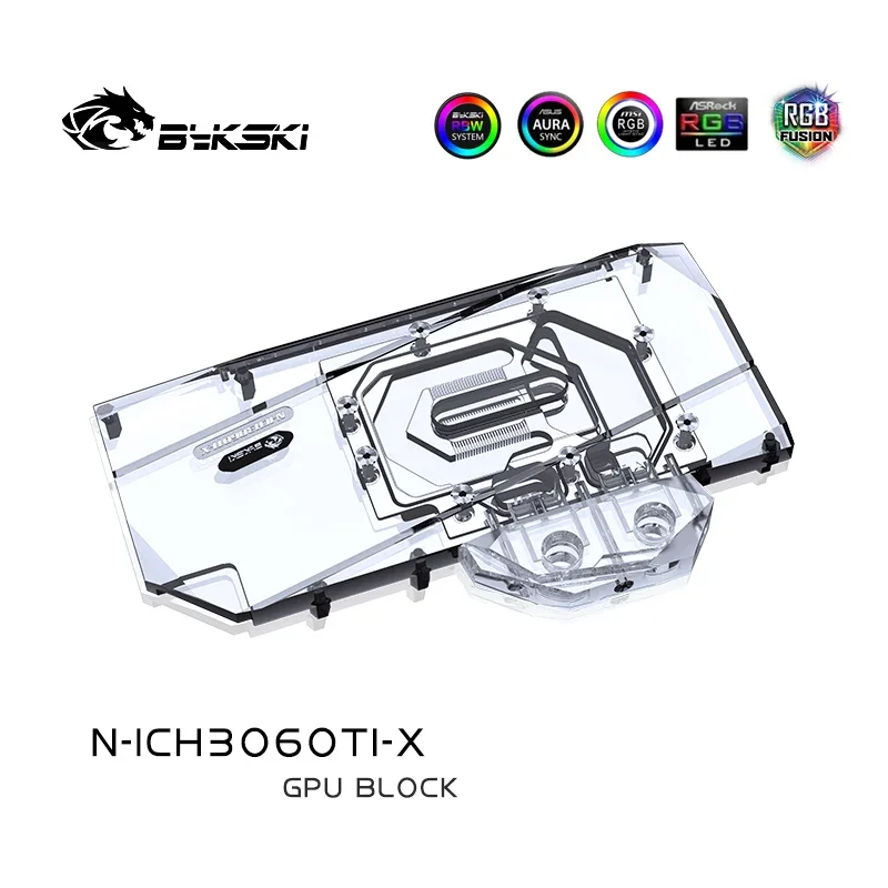 Bykski Water Block for Inno3D RTX3060TI ICHILL IceDragon Super Edition GPU Card /Copper Cooling Radiator RGB SYNC /N-ICH3060TI-X