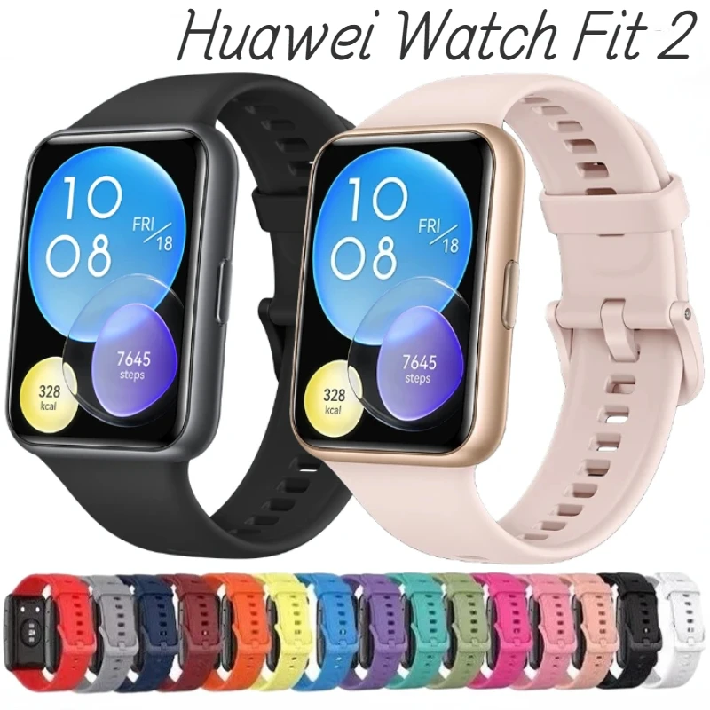 

New Silicone Strap For Huawei Watch Fit 2 Smart Watch Sports Bracelet Wristband Correa For Huawei Watch Fit 2 Replacement Belt