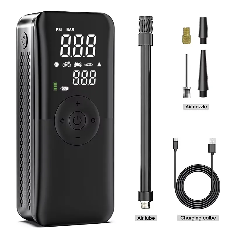 Portable Tire Inflator Rechargeable Electric Inflator For Car Bicycle Digital Air Compressor Football Ball Inflator Pump