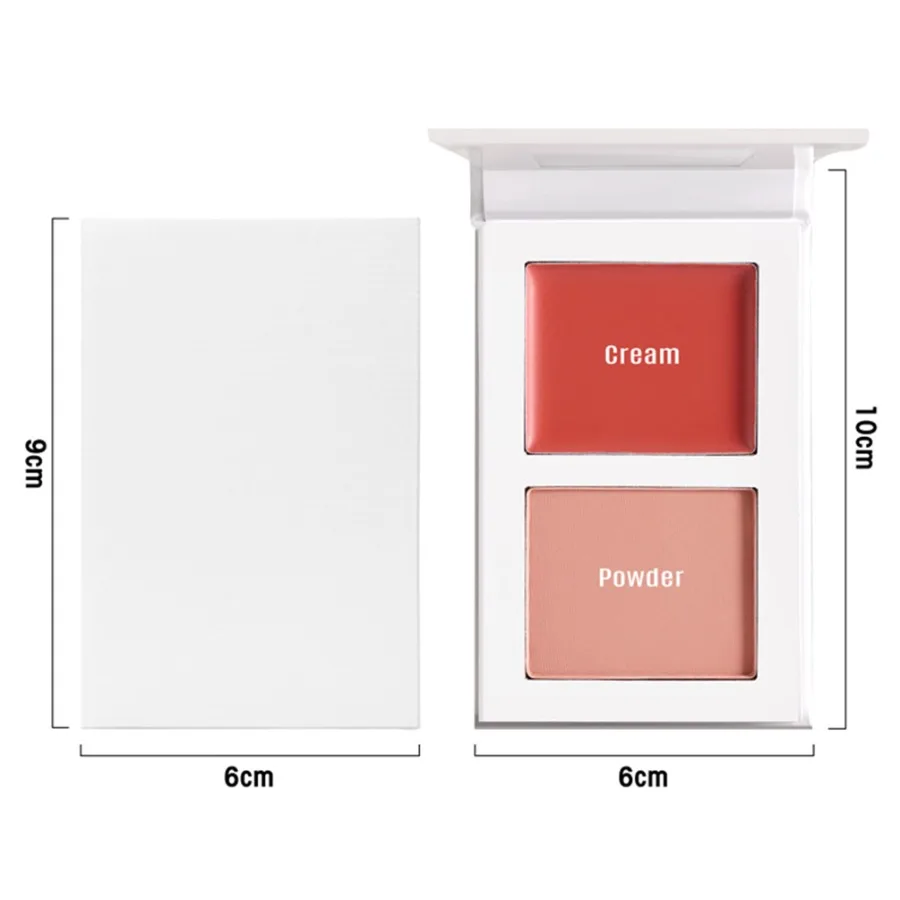 Custom Double-color Blush Cream Brighten Long Lasting Easy To Wear Waterproof Natural Cheek Tint Women Face Beauty Makeup