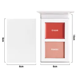 Custom Double-color Blush Cream Brighten Long Lasting Easy To Wear Waterproof Natural Cheek Tint Women Face Beauty Makeup