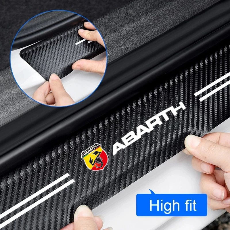 Carbon Fiber Car Door Threshold Sticker For Fiat Abarth 595 Abarth 500 abarth 124 spider Auto Trunk Protective Strip - view 4