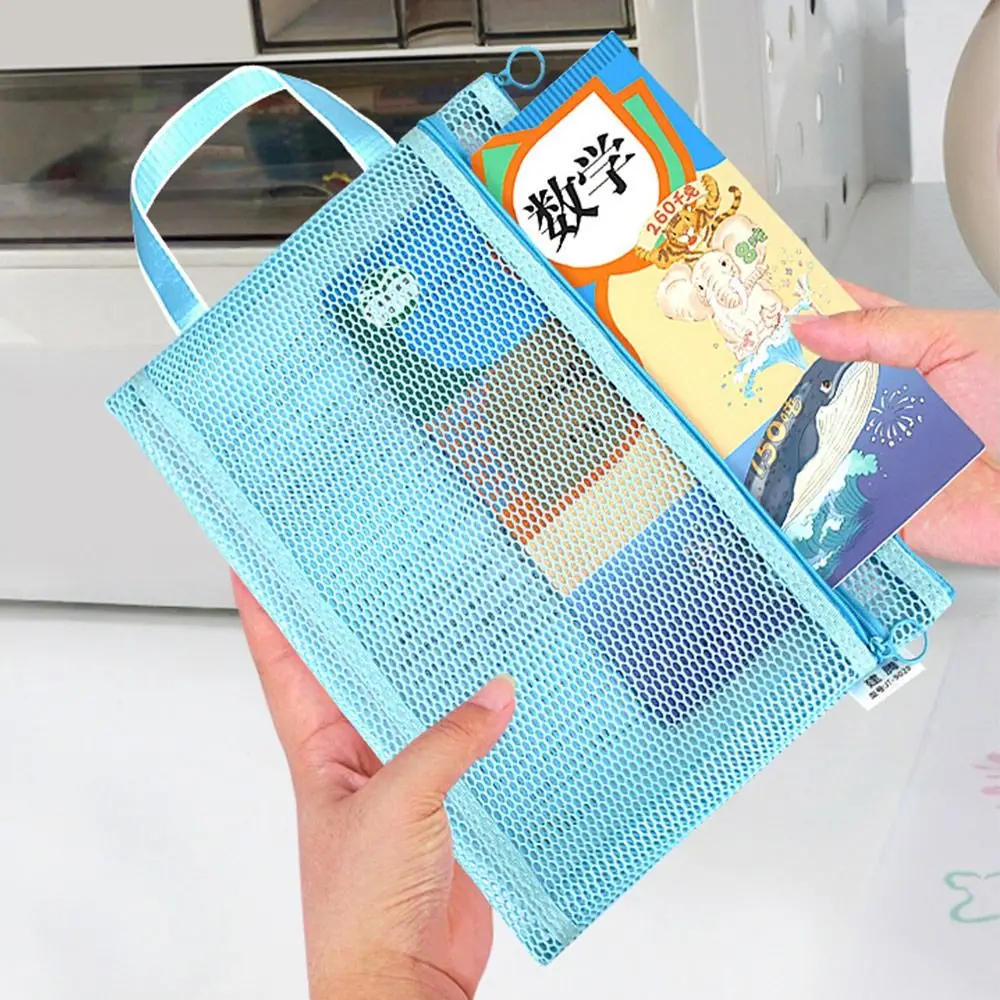 

Nylon Mesh Mesh Zipper Pouch Bag Transparent A4/A5 Document Bag Large Capacity Multifunctional Transparent File Bag