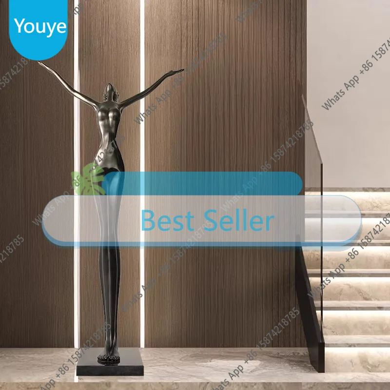 Ch Humanoid Sculpture Floor-to-ceiling Ornaments Exhibition Hall Sales Office Abstract Art Ornaments Living Room Figure Landing