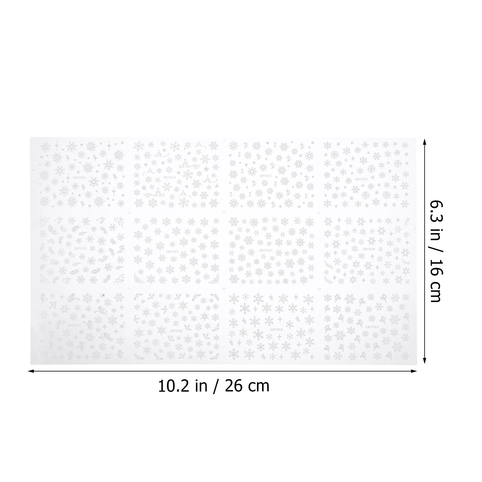 สติ๊กเกอร์ติดเล็บ 3 แผ่นสำหรับตกแต่งเล็บลายเกล็ดหิมะคริสต์มาส เกล็ดหิมะฤดูหนาว