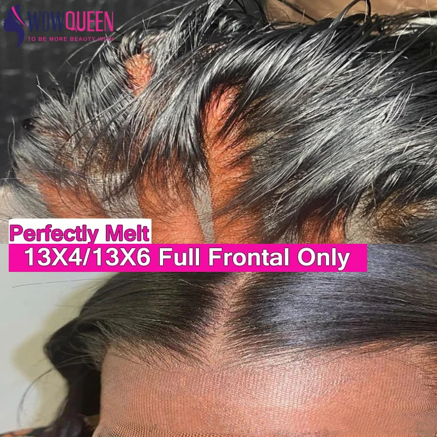 Body Wave 4x4 5x5 Lace Closure 2x6 Human Hair Transparent 13x4 13x6 Lace Frontal 100% Human Hair Remy Ear to Ear Full Frontal WOWQUEEN