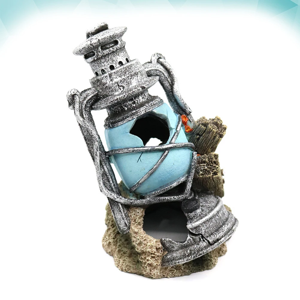 

Coal Oil Lamp Aquarium Ornament Decor Habitat Tank Landscape Accessories Fish Hiding Spots Vivid Natural