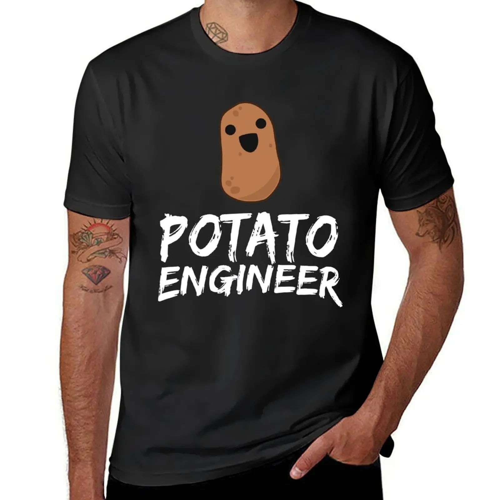 Potato Engineer - Funny Potato Shirt, Engineering Major Joke T-Shirt kawaii clothes anime men clothings