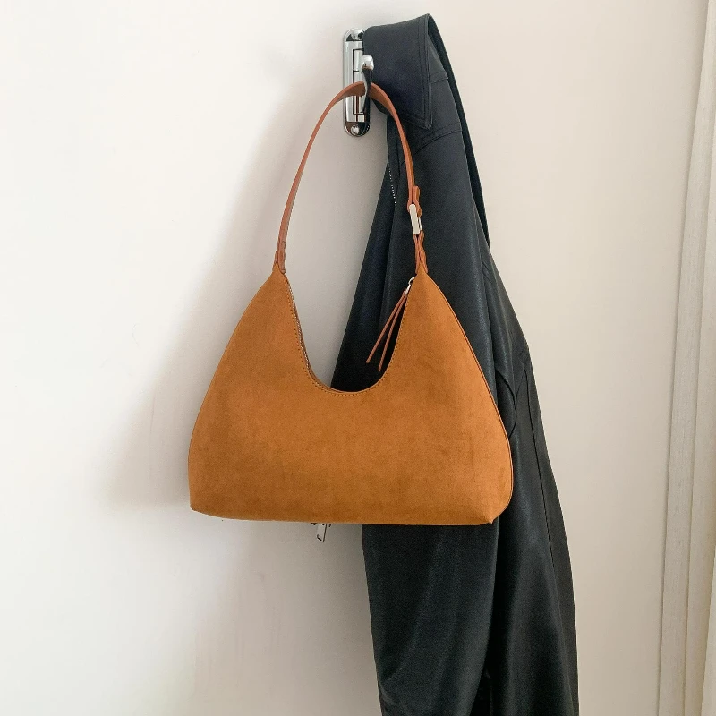 

Зимняя и осенняя модная универсальная сумка New Moon с текстурированной овчиной в стиле ретро, внутренняя сумка на плечо, повседневная поясная сумка