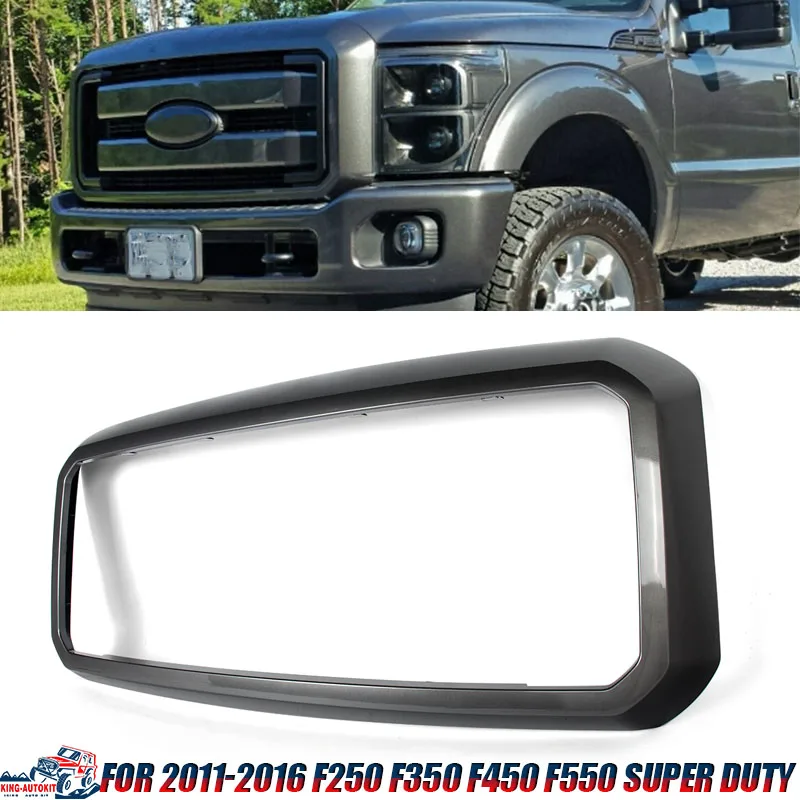 

Front Bumper Racing Grille Frame For 2011-2016 F250 F350 F450 F550 Super Duty Sterling Gray Grille Frame Surround Grille Parts