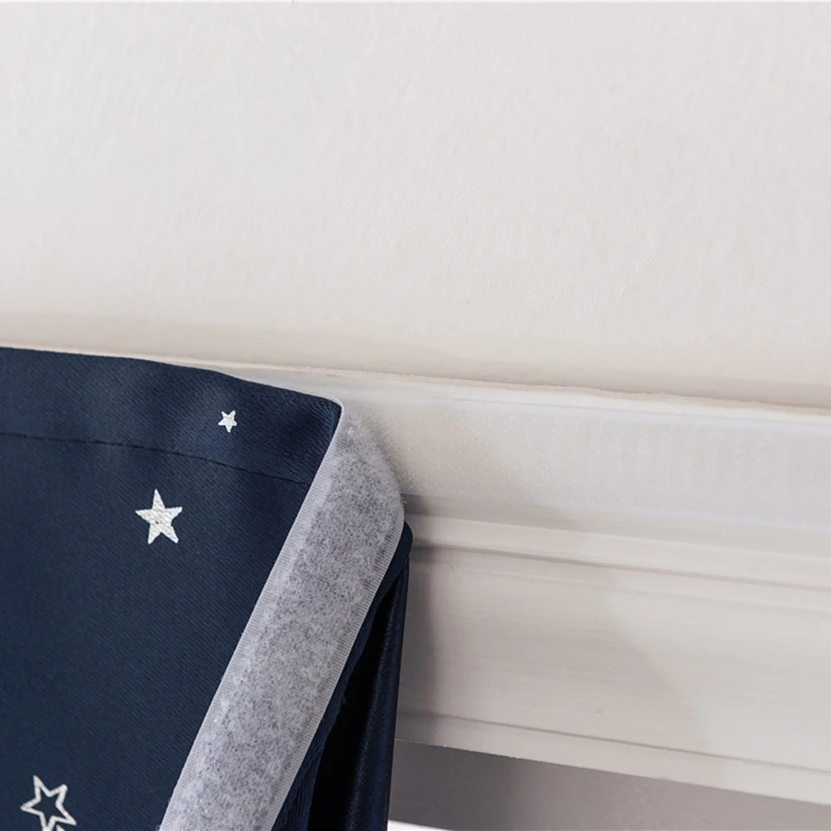 

1 pc Blackout Curtains 60X150Cm Navy Punch Free Silver Star Window Curtain Thickened Sun Blocking For Bedroom Kids Room Home