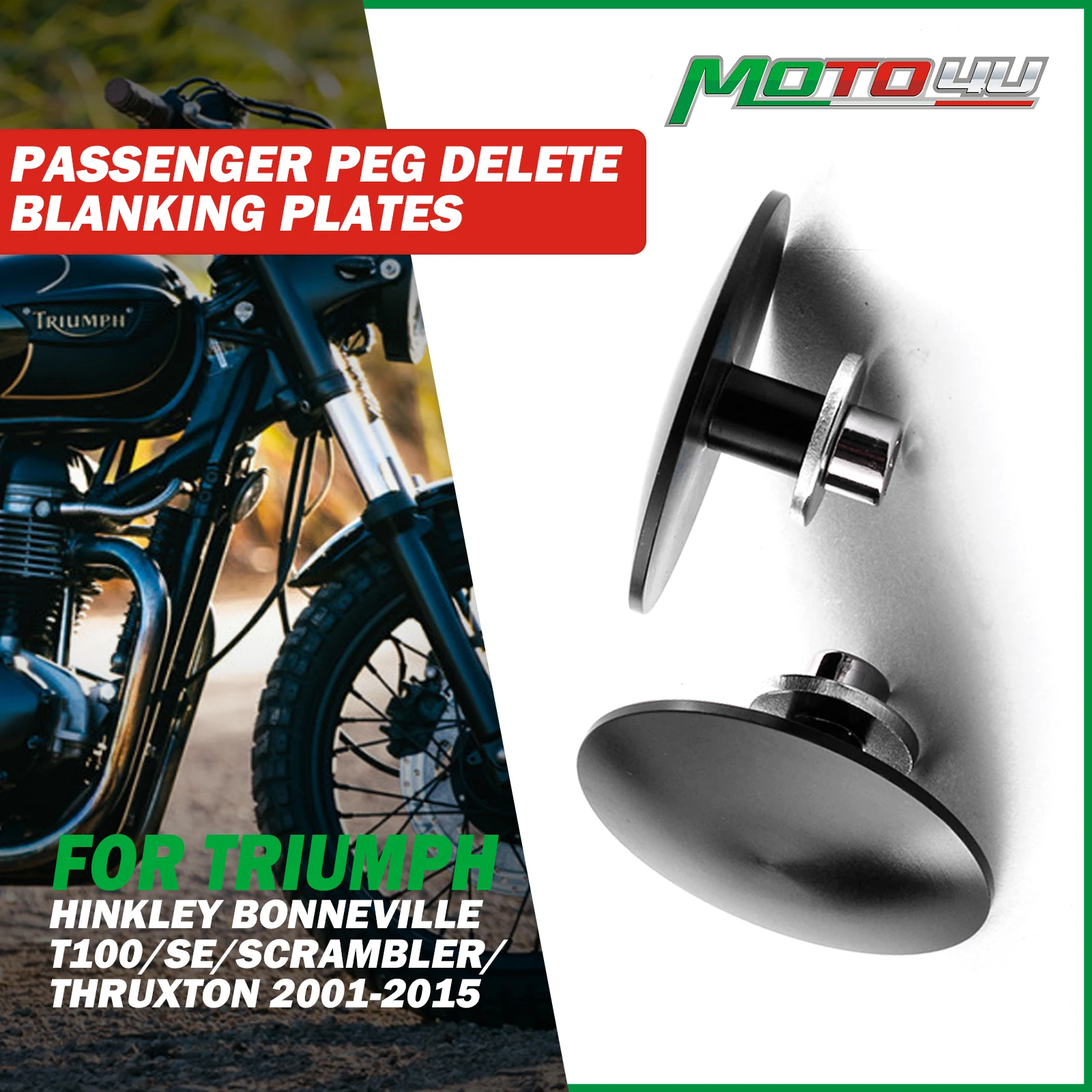 

2PCS Passenger Peg Delete Blanking Plates Motorcycle Accessories For Triumph BONNEVILLE T100 SCRAMBLER/THRUXTON 2001-2015 2014