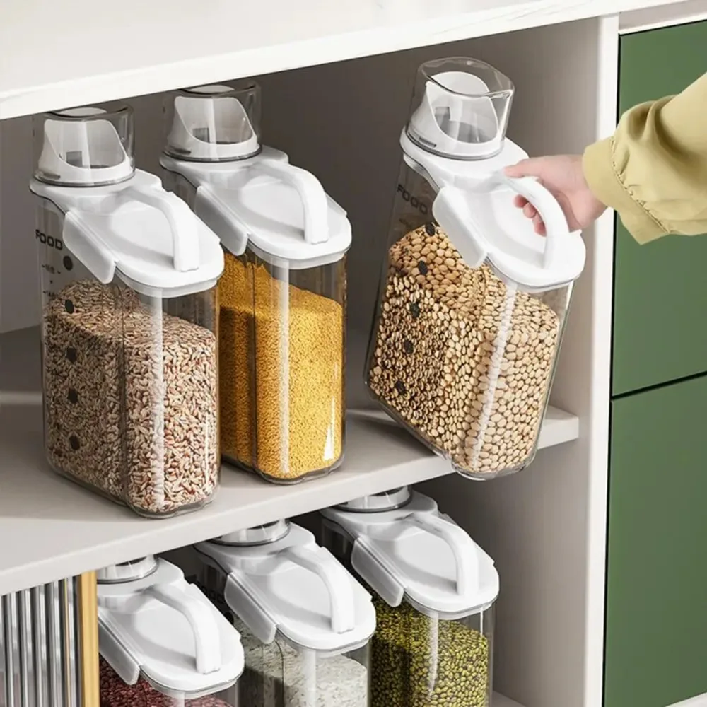 Transparent Food Grade Moisture-proof Leakproof Cereal Container Oatmeal Dispenser Cereal Container for Kitchen