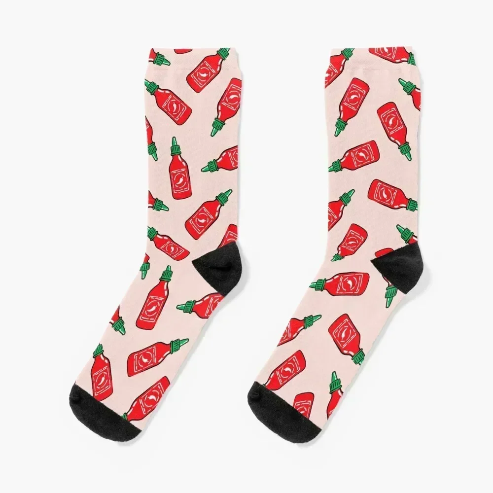 

Sriracha sauce - pink - hot chili sauce Socks crazy Run cartoon FASHION Luxury Woman Socks Men's