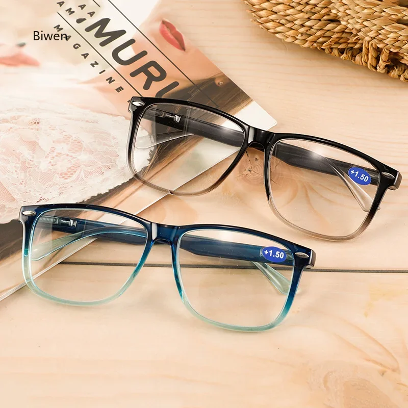 Full Frame Square Rreading Glasses Women Men Big Frame Reading Eyeglasses Female Male Spring Hinge Prescription Eyewear óculos