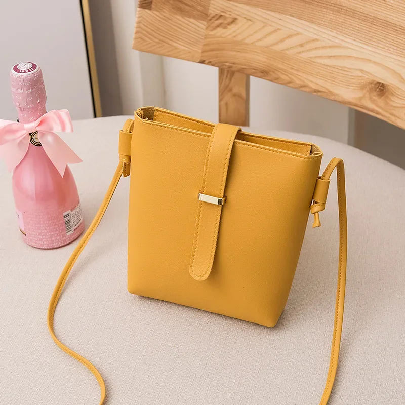 Luksusowa mini torebka typu Bucket Wallet Solid Color Small Crossbody Bags for Women Handbags Purse Casual PU Leather Ladies Messenger Bag