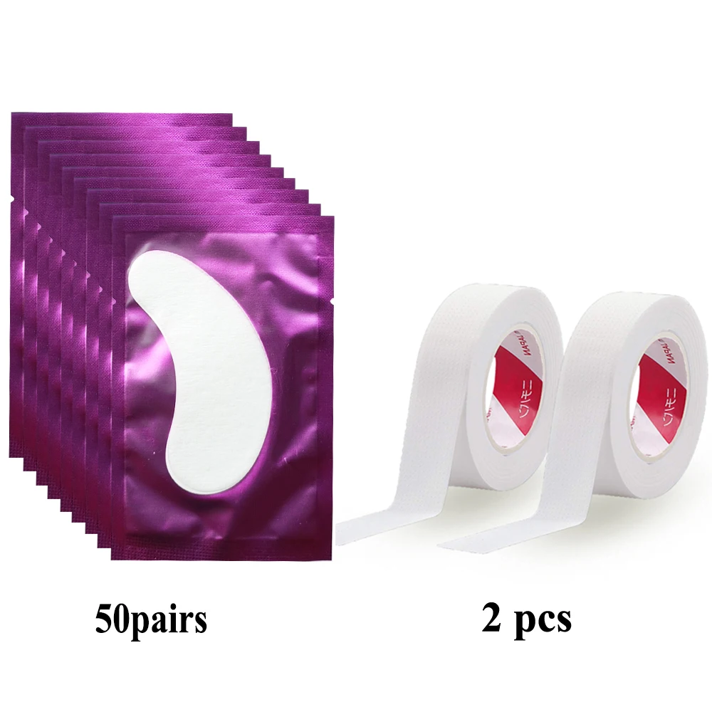 Lash Extension Under Eye Patch Pad Hydrogel Gel Lash Pads with Eyelash Tapes 50pairs Eyelash Extension Patch Insulating Tapes