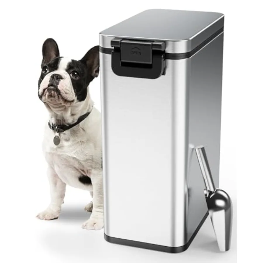 ® Stainless Steel Dog Food Storage Container - 20 LB/ 15 LB Dry Pet Food Container with Lids Airtight for Cat Dog Bird - 15L/ 4
