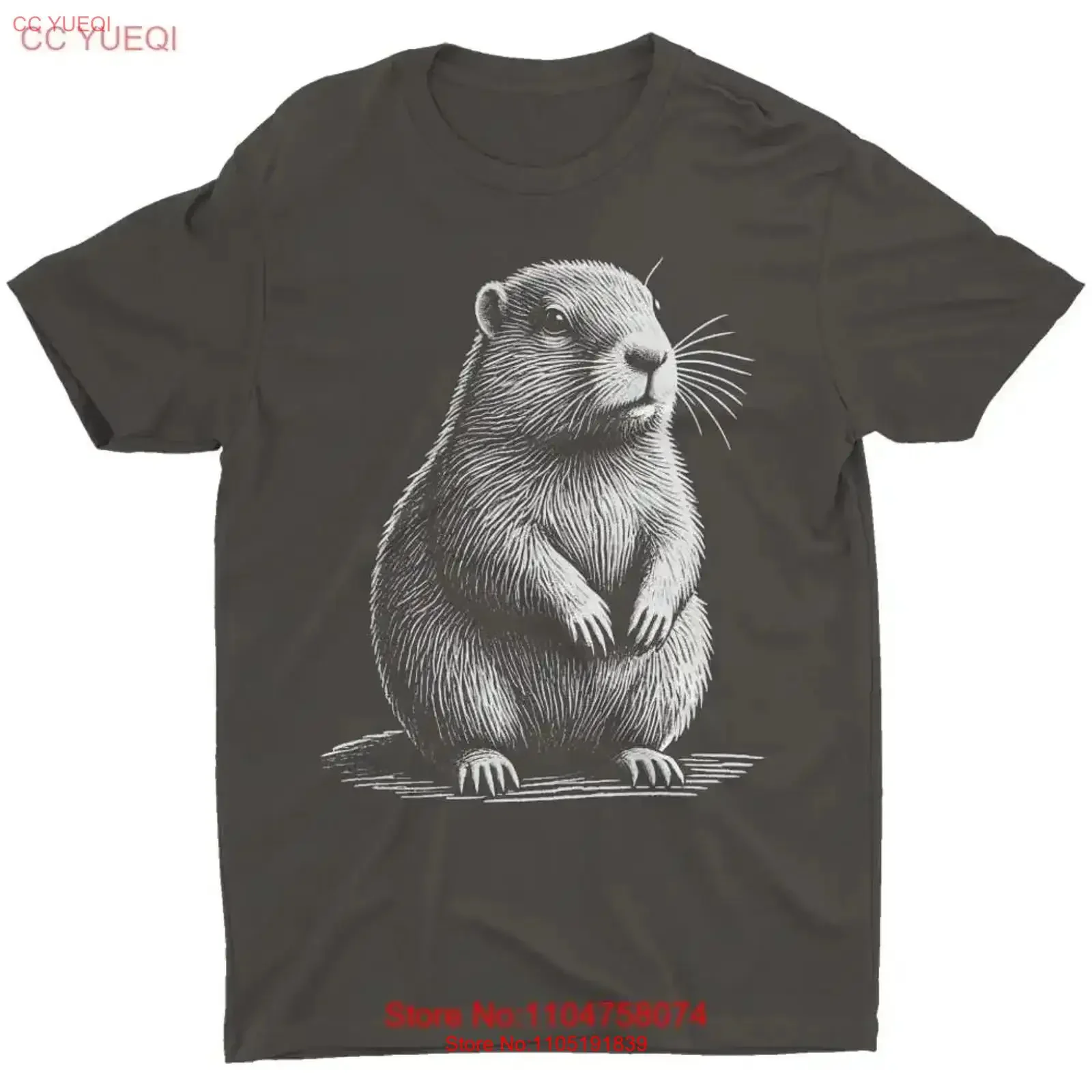 

Marmot T Shirt Funny Animal Groundhog Wildlife Vintage Men's Washed Soft fashion Casual graphic Stylish Versatile vintage