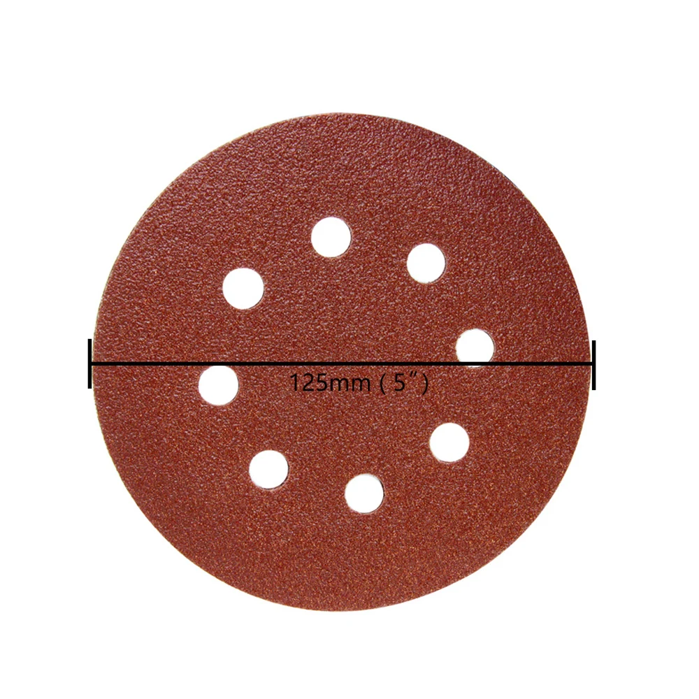 50pcs 125mm Sandpaper Abrasive Sanding Disc Hook & Loop Backing Woodworking Tool Accessories for 5