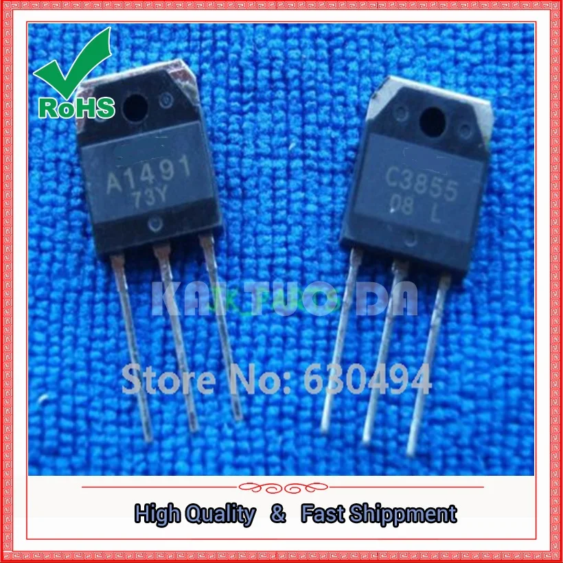 Free Shipping 1pairs(2pcs)   Transistor A1491 & C3855 2SA1491 & 2SC3855