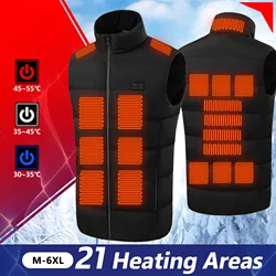 Electric Heated Vest 21 Heating Areas Intelligent Heating Jackets Windproof Washable USB Charging for Winter Hiking Sports