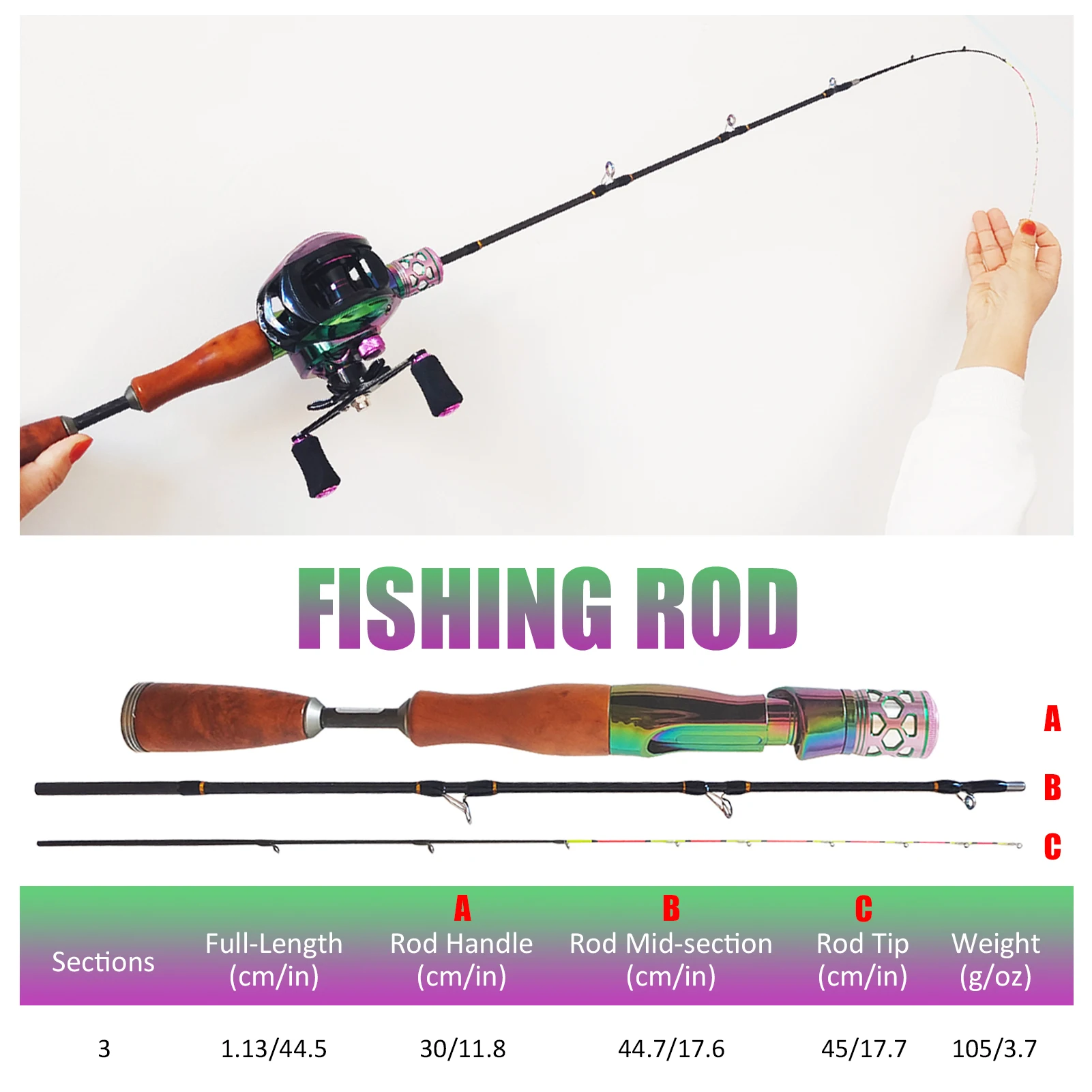Free Fisher combo de pesca ultraligera con baitcasting y caña de viaje - imagen 4