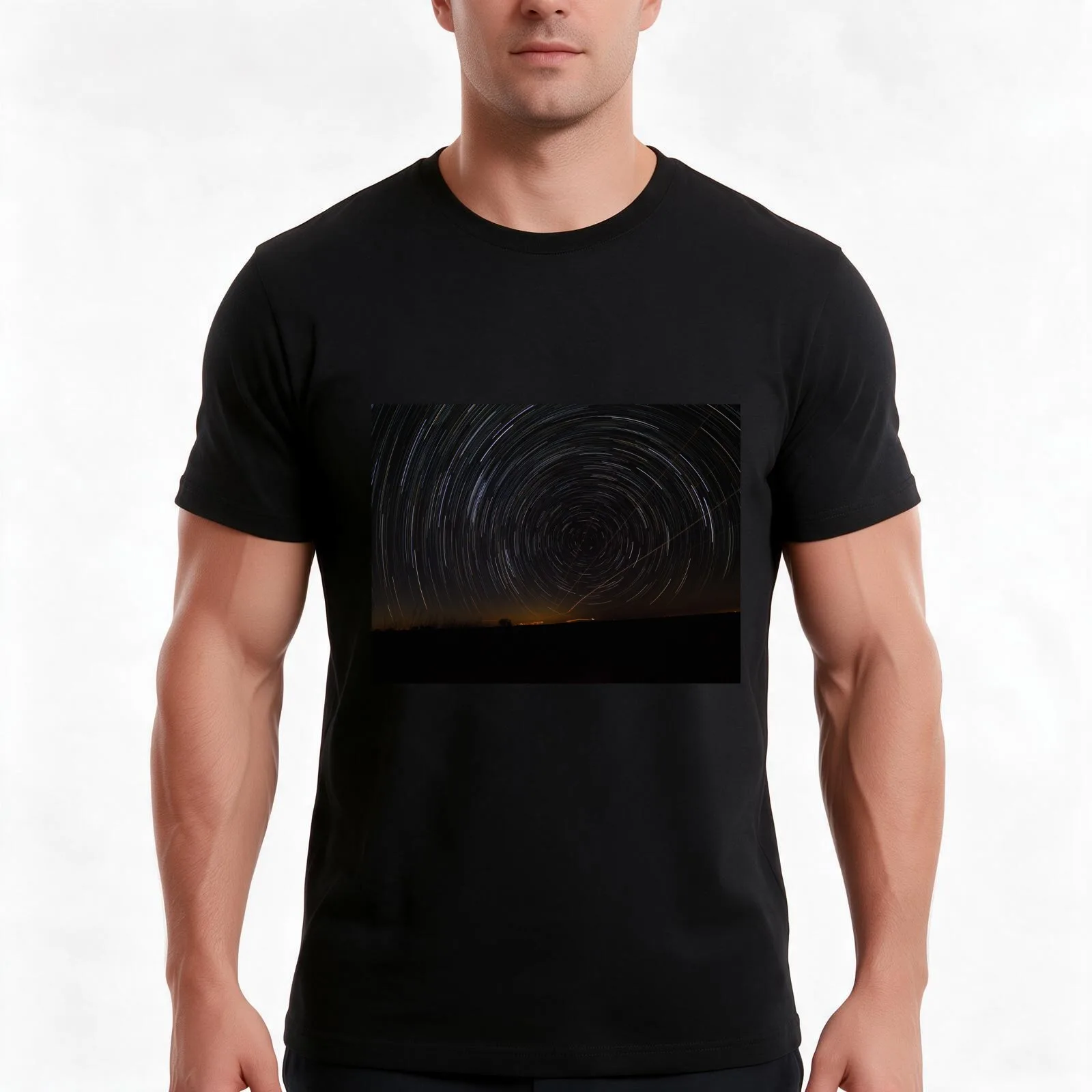 Polaris (North Star) Star Trails at Kissimmee Prairie State Park, Florida T-Shirt, Summer Casual Cotton Tee, Unisex Men Women