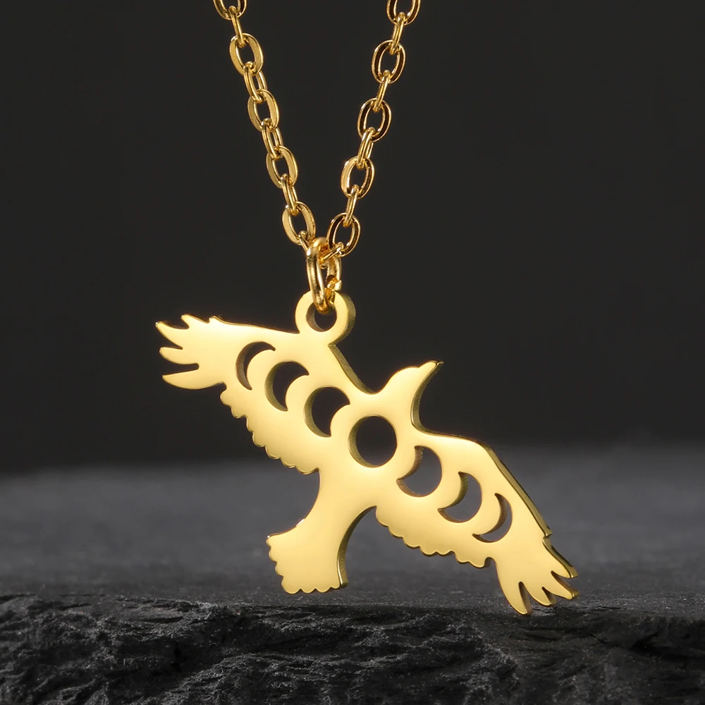 EUEAVAN 1pc Stainless Steel Eagle Pendant Gothic Wild Bird Charm Necklace Earrings Jewelry Making Accessories Valentines Gift