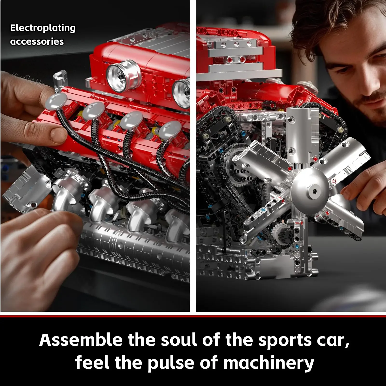 3472Pcs Motor Modell Baustein Kit Sport Auto Motor Mechanische Set Getriebe Verknüpfung Montage Jungen Spielzeug